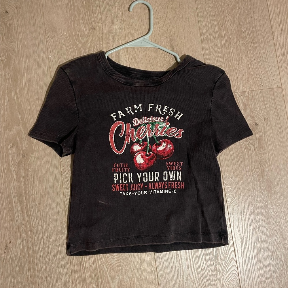 Kids Black 'Farm Fresh Cherries' Graphic Tee